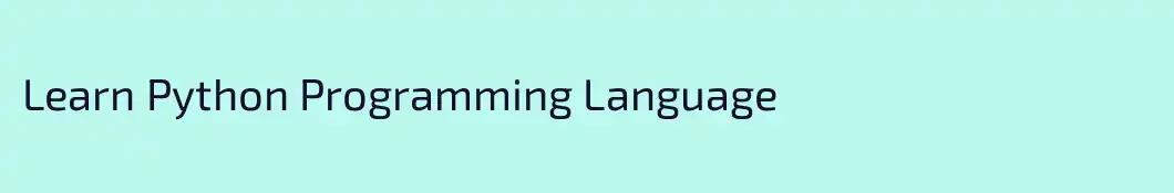 Learn Python Programming Language 